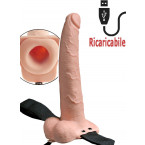 StrapOn cavo vibrante color carne ricaricabile USB 23 x 4,8 cm.