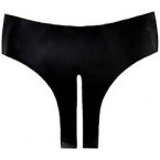 Slip In Latex Nero Con Apertura Taglia Unica