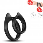 Cockring Anello Doppio in Silicone Nero