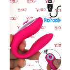 Vibratore per Coppia in Puro Silicone Rosa Ricaricabile USB con Telecomando Senza Fili