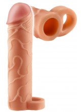 Guaina Fallica ingrossa Pene con Aggancio per Testicoli +5 cm. color Carne