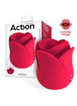 Rosa Stimola Clitoride Meryl, con lingua e 2 motori Ricaricabile USB