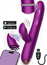 Vibratore Rabbit Perline in Movimento, Vibrazione e Pulsazione APP Ricaricabile USB