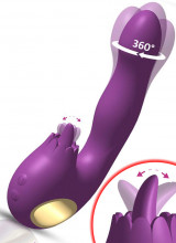 Vibratore Rabbit con Oscillazione a 360º e Lecca Clitoride Toka Ricaricabile USB 