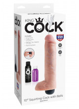 KING COCK 10 Fallo Ultra Realistico Eiaculante 25 x 5,5 cm. Flacone di Sperma incluso
