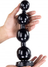 Prison Beads - Dildo Gigante a Sfere Progressive 28 x 6,2 cm. Nero