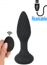 Cuneo Anale Effetto Rimming Vibrante in Silicone 15,1 x 4,2 cm. Telecomando Ricaricabile USB