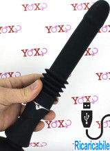 Sex machine portatile con vibratore in silicone nero con ventosa 28,5 x 3,2 cm.