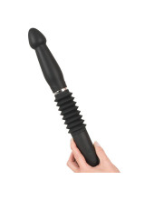 Sex machine portatile con vibratore in silicone nero con ventosa removibile 36,3 x 3,2 cm.