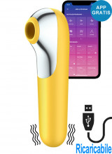 Satisfyer Dual Love Vibratore e Stimolatore con Onde di Pressione 2 in 1 in Silicone Giallo Ricaricabile USB