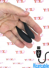 Stimolatore da Dito Potente in Silicone Nero Ricaricabile USB