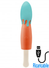 Vibratore in Silicone a Forma di Gelato 15,5 x 4 cm. Azzurro e Arancio