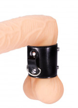 Ball Stretcher in Ecopelle con Anello per Applicare Pesi Lunghezza 5 cm. Nero