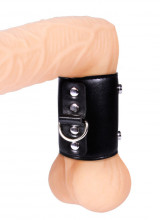 Ball Stretcher in Ecopelle con Anello a D per Applicare Pesi Lunghezza 6,5 cm. Nero