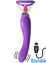 Vibratore Lecca e Succhia Clitoride, Vagina e Capezzoli 3 in 1 in Silicone Viola
