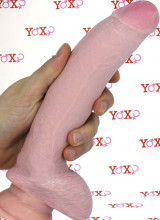 Fallo ultra realistico Triple Density King Cock con ventosa e testicoli 22,5 x 5 cm.
