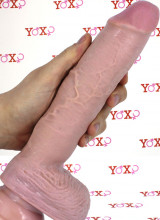 Fallo Ultra Realistico Triple Density King Cock con Ventosa e Testicoli 25 x 5 cm.