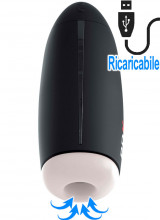 Fap-O-Matic - Masturbatore Vibrante con Effetto Risucchio Ricaricabile USB Nero