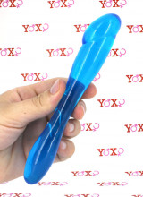 Dildo Doppio Flessibile in Jelly Galaxia Blue 18 x 2,9 cm.