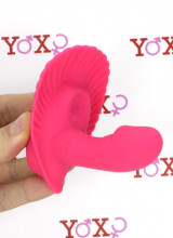 Vibratore Punto G indossabile in silicone rosa 7 x 2,8 cm.