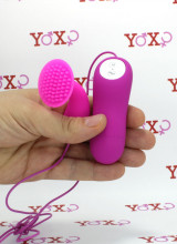 Vibratore con setole stimola clitoride in silicone inodore 7,6 x 3,8 cm.