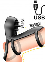 Anello Fallico Vibrante con Lecca Clitoride USB Ricaricabile