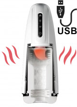 Masturbatore Maschile Vibrante e Riscaldante con Effetti Sonori USB