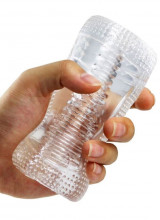 Masturbatore Trasparente Ice con Striature Stimolanti TPE