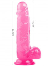 Fallo Realistico Crystal Jelly Rosa 17 x 4 cm.