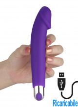 Vibratore in Silicone Ricaricabile USB 16,5 x 2,8 cm. Viola