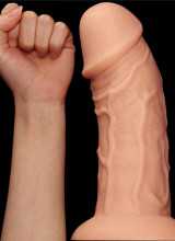 Fallo Gigante Realistico Ricurvo 23 x 6,6 cm. Color Carne