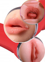 Masturbatore Doppio Gola Profonda e Vagina in TPE 22 x 8 cm