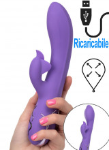 Vibratore Rabbit Gonfiabile in Silicone 21 x 3,8 cm. Viola Ricaricabile con USB