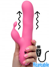 Santa Barbara Surfer - Vibratore Rabbit in Silicone 20 x 3,5 cm. Ricaricabile con USB Rosa