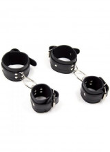 Costrittori Polsi e Caviglie in Ecopelle con Anelli in Acciaio
