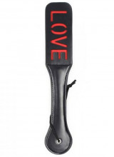 Sculacciatore Doppio in Ecopelle Nero con Scritta Love