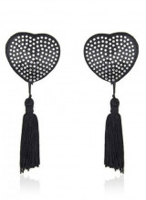 BURLESQUE - PASTIES COPRICAPEZZOLI "FRENCH" A FORMA DI CUORE Argento