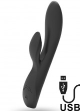Kaultz - Vibratore Rabbit in Silicone Flessibile 20,4 x 3,8 cm. Nero Ricaricabile