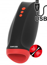 JamyJob - Masturbatore Maschile Vibrante con Risucchio e Compressione in Silicone Ricaricabile USB