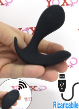 Stimolatore Prostata con due motori telecomandato ricaricabile USB 8 x 3 cm.