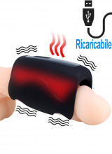 Masturbatore Vibrante in Silicone con Effetto Riscaldante Ricaricabile USB Nero