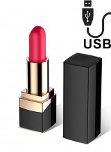 Vibratore di Lusso a Forma di Rossetto 9,2 x 2,2 cm. Ricaricabile USB