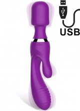 No. Fifteen - Massaggiatore e Vibratore Rabbit 2 in 1 in Silicone 22,8 x 3,8 cm. Ricaricabile USB