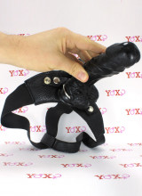 StrapOn per donna e imbracatura elastica nero 19 x 3,5 cm.
