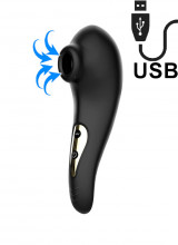 Hanna - Succhia Clitoride Aspirante in Silicone Nero Ricaricabile USB