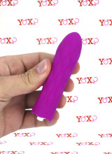 Jibbys - Mini Vibratore Bullet con Guaina Stimolante in Silicone 10 x 2,4 cm. Fucsia