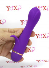 Vibratore rabbit in silicone viola 17 x 3,5 cm.