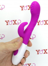 Vibratore Rabbit Fucsia in Silicone 20 x 3 cm.