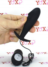 Cuneo Anale Vibrante in Puro Silicone Nero da Passeggio 10 x 3 cm.