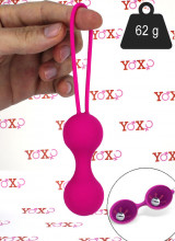 Fitty 3 - Sfere Vaginali Oscillanti da 62 g. in Puro Silicone 8 x 3 cm. Fucsia